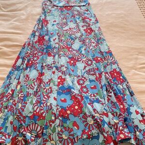 ✨✨Lularoe maxi skirt/tube dress- size XS (fits like a small) blue/red/green ⚡️⚡️